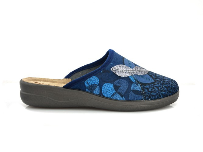 Kapcie INBLU CF000033 granatowe z kwiatkiem