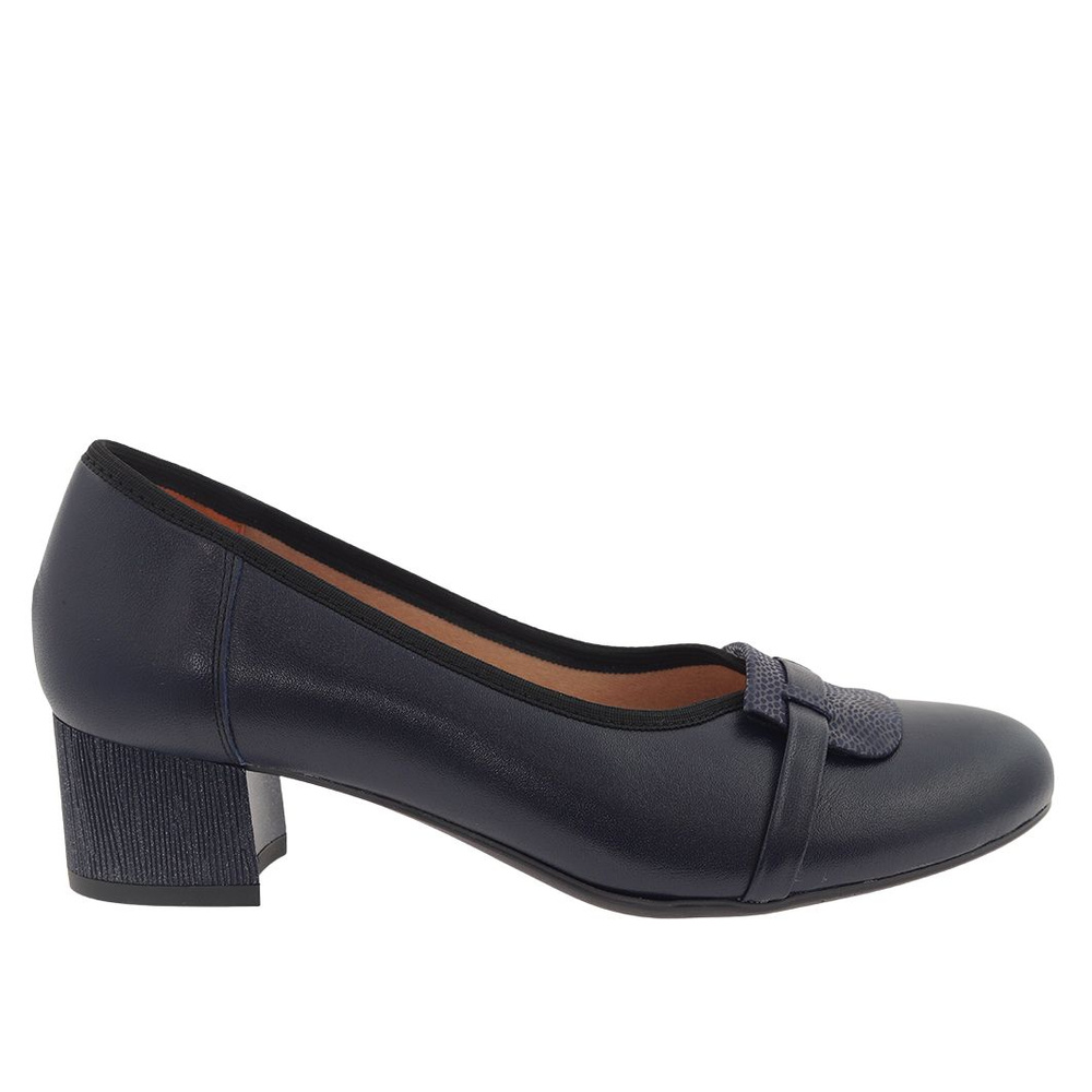 Темно-сині шкіряні туфлі з колодкою Galant