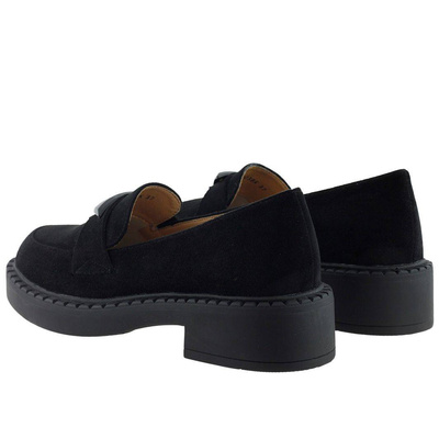 Жіночі замшеві мокасини Potocki чорного кольору