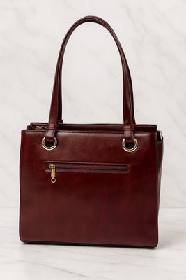 Torebka damska shopperka bordowa na ramię