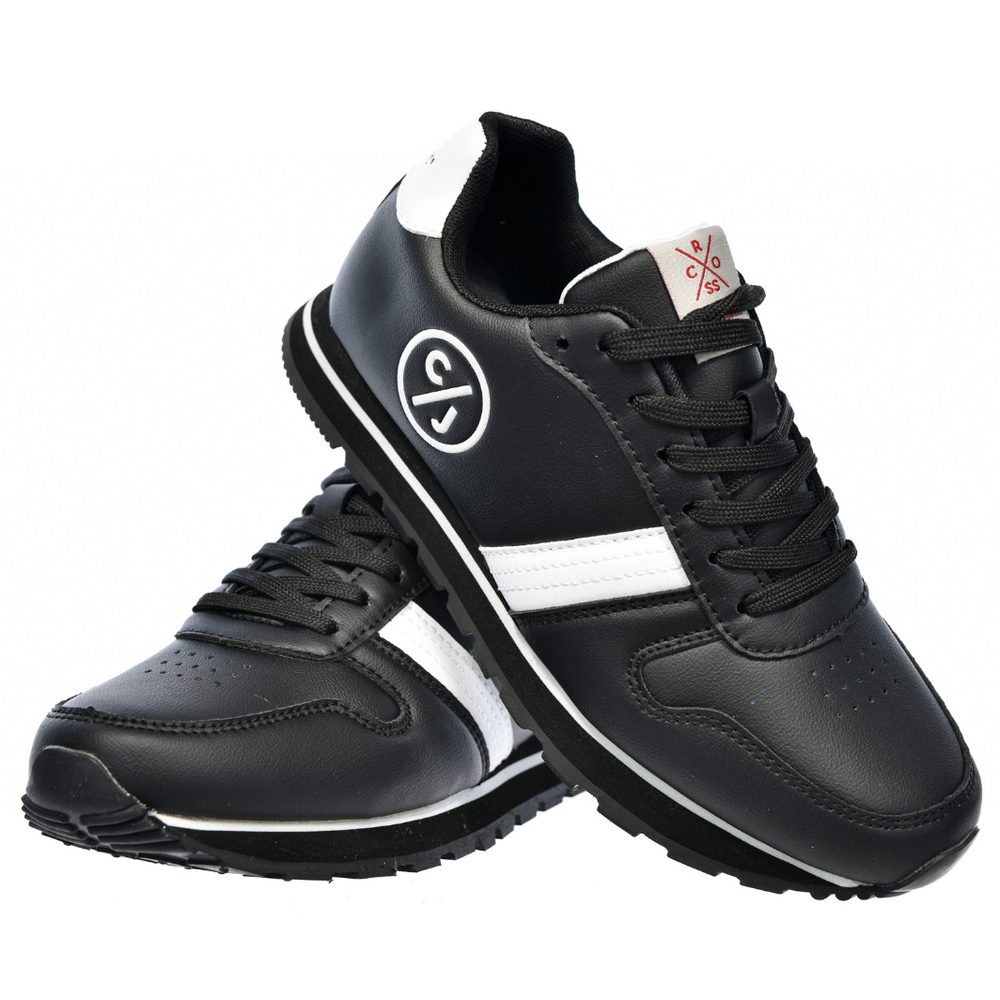 Чорні жіночі кросівки на шнурівці з екошкіри