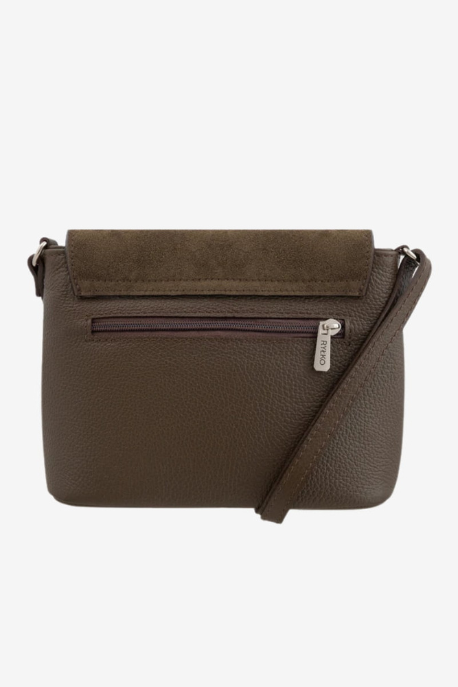 Жіноча бежева шкіряна сумочка з клапаном Ryłko