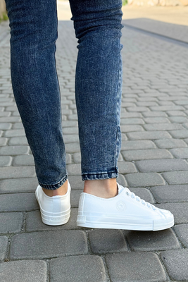 Білі жіночі кросівки Big Star на шнурівці на платформі