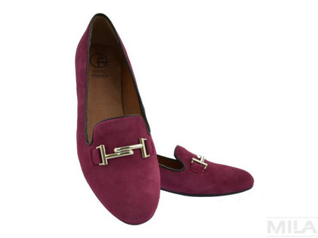 Stylowe mokasyny Fabio Fabrizi w kolorze wina 776
