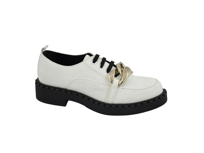 Туфлі NAVY DOT 21-50005 WH, білі, на ланцюжку