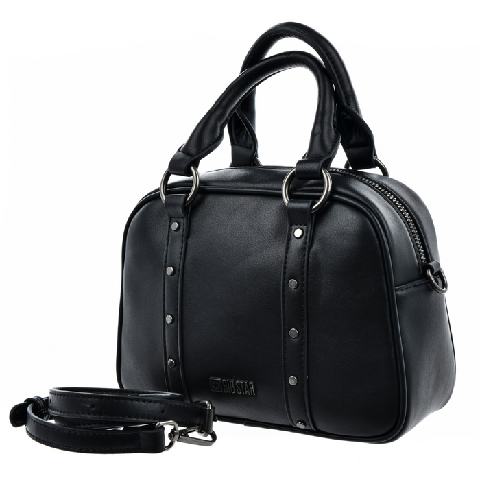 Kuferek damski czarny z metalowymi okuciami na zamek Big Star