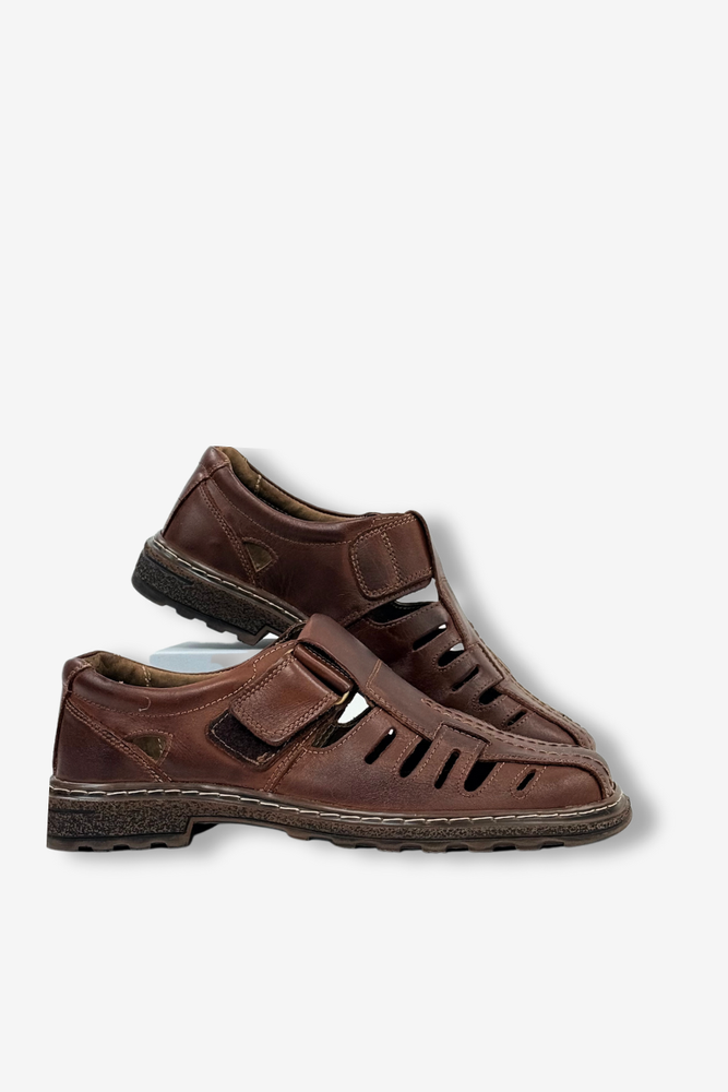 Шкіряні туфлі на липучці кабіру кольору Mariusz