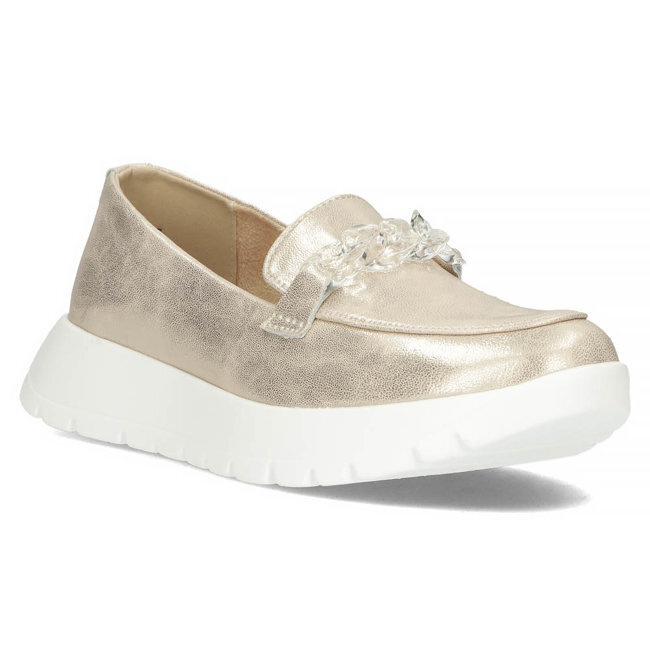 Золоті шкіряні туфлі з кристалами Filippo