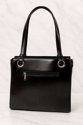 Жіноча чорна сумочка з подвійною ручкою і ремінцем Big Star