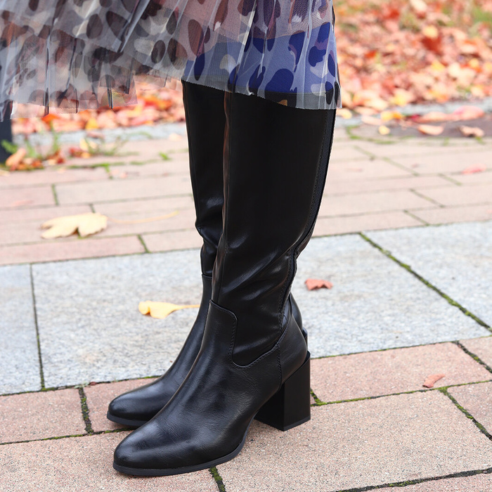 Kozaki czarne na obcasie M. Daszyński