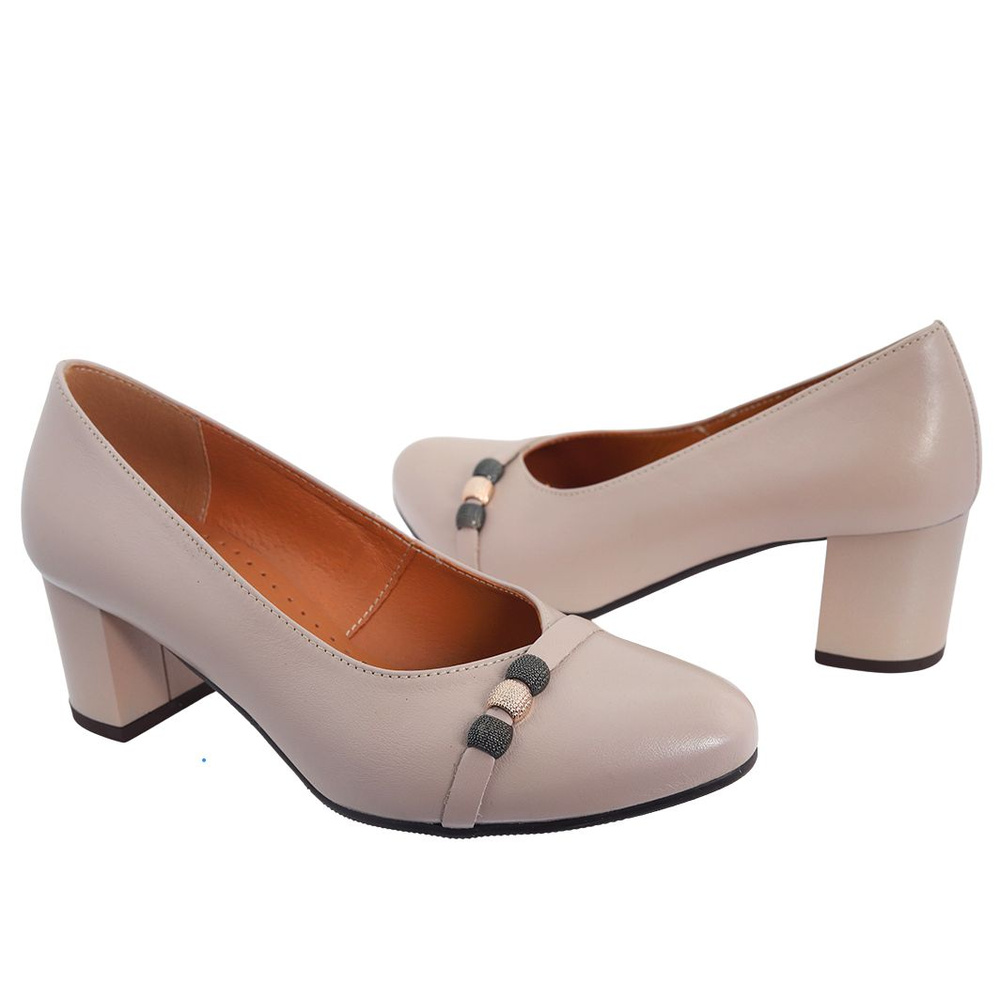 Бежеві шкіряні човники з колодкою Galant