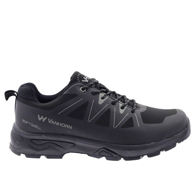 Buty sportowe czarne trekkingowe sznurowane 