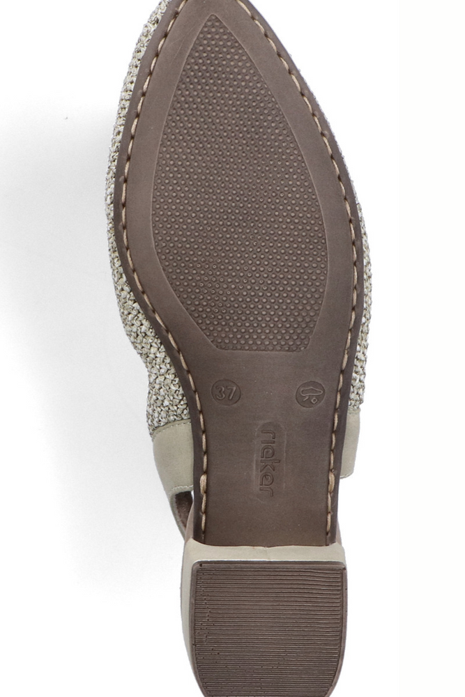 Човники жіночі з відкритою п'ятою на колодці Rieker