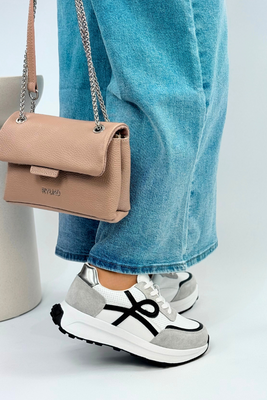 Сині ажурні шкіряні туфлі на плоскому ходу