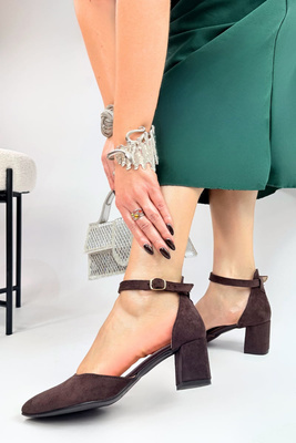 Чорні замшеві туфлі з блоком Dantex