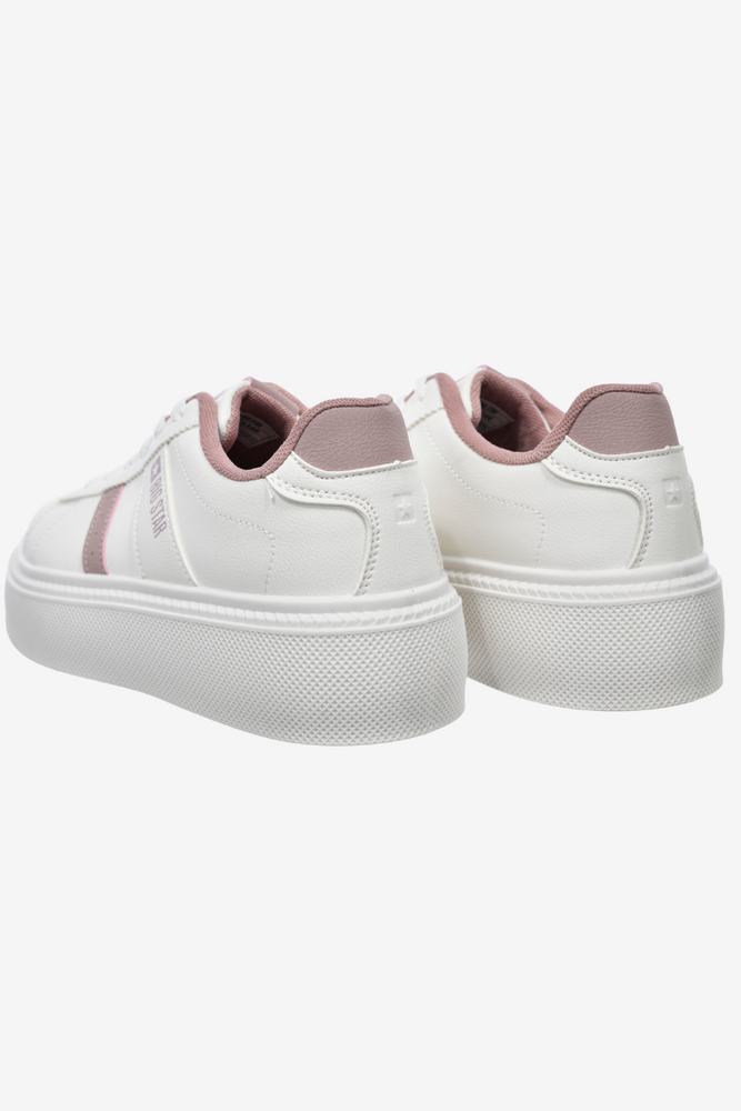 Białe sneakersy sznurowane na grubej platformie z ekoskóry Big Star