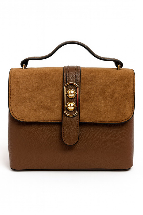 Torebka damska listonoszka z klapą coffee