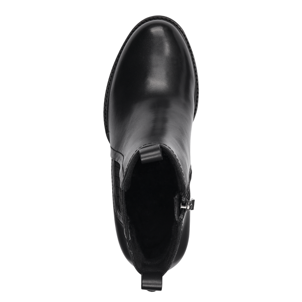 Чорні високі шкіряні черевики Marco Tozzi