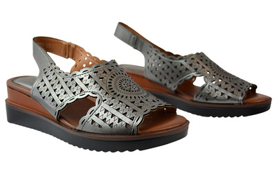 Sandały M. Daszyński MR1838-21 srebrne