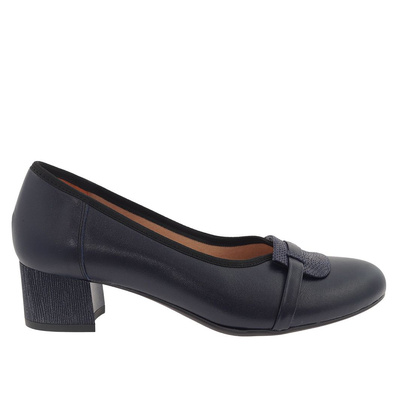 Темно-сині шкіряні туфлі з колодкою Galant