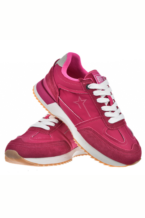 Stylowe sneakersy w kolorze fuksji sznurowane Big Star