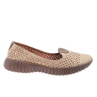 Ажурні плоскі туфлі золотого кольору