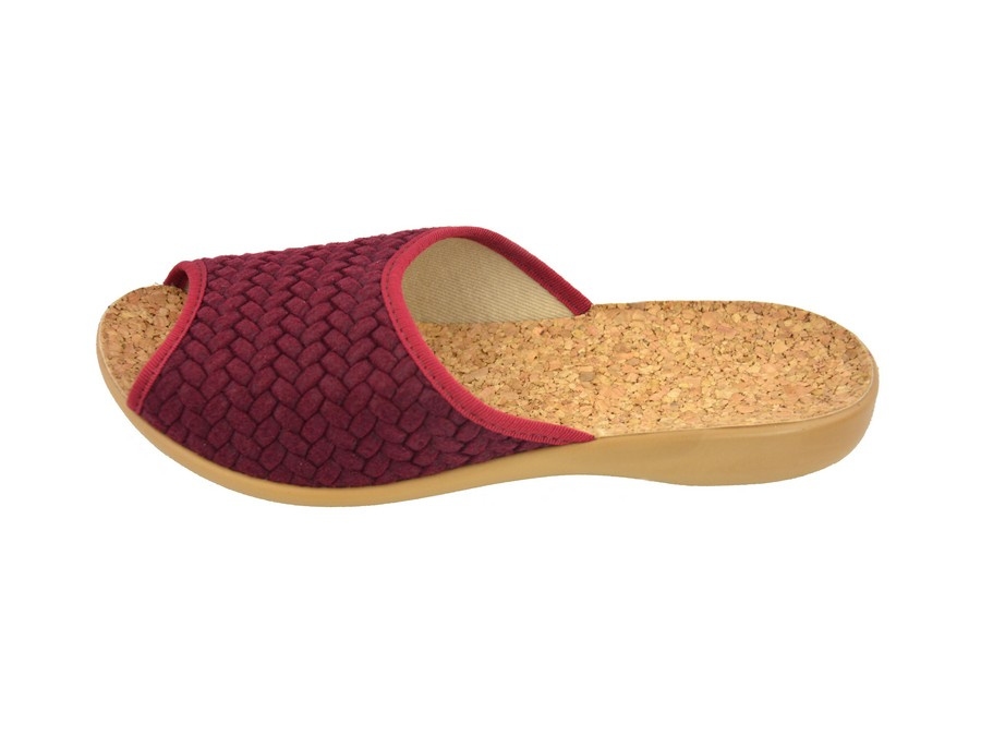 Kapcie damskie BEFADO 254D 129 bordowe