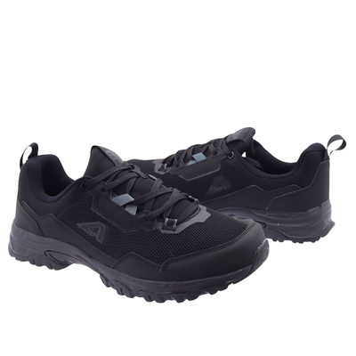 Trekkingi męskie czarne z przewiewnej siatki sznurowane