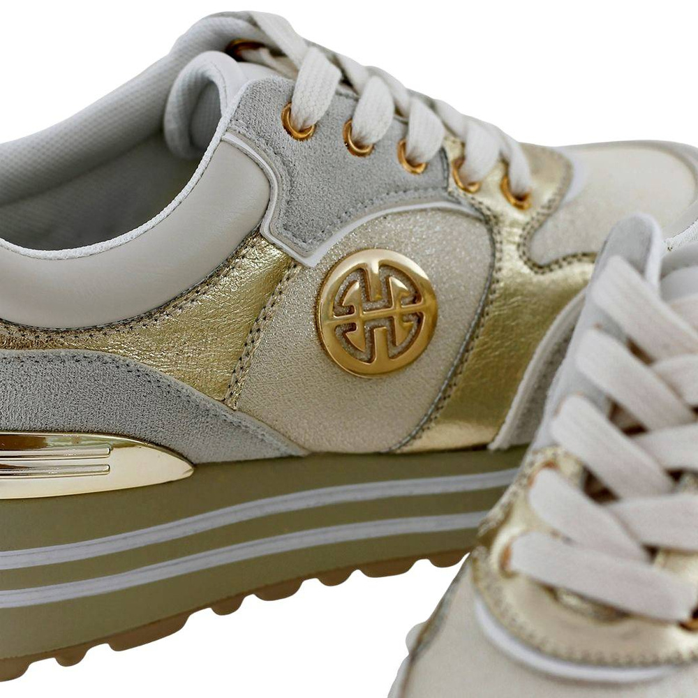 Sneakersy damskie zamszowe w złotym kolorze Potocki