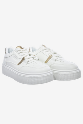Modne sneakersy z ekoskóry białe na masywnej platformie Big Star