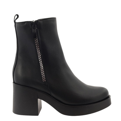 Чорні шкіряні черевики з колодкою Lemar