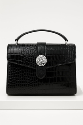 Жіноча чорна сумочка з подвійною ручкою і ремінцем Big Star