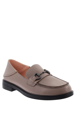 Бежеві шкіряні мокасини без рукавів