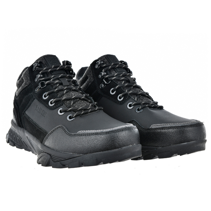 Чоловічі утеплені замшеві чоботи чорного кольору