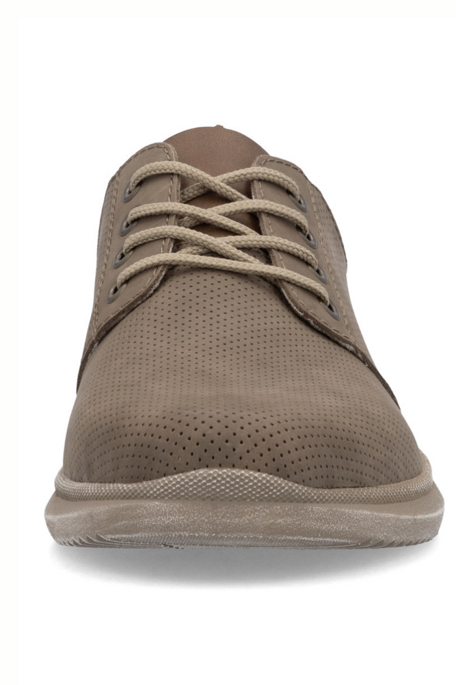 Чоловічі черевики коричневого кольору з нубуку, перфорація Rieker