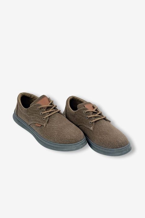 Półbuty męskie z materiału w kolorze khaki