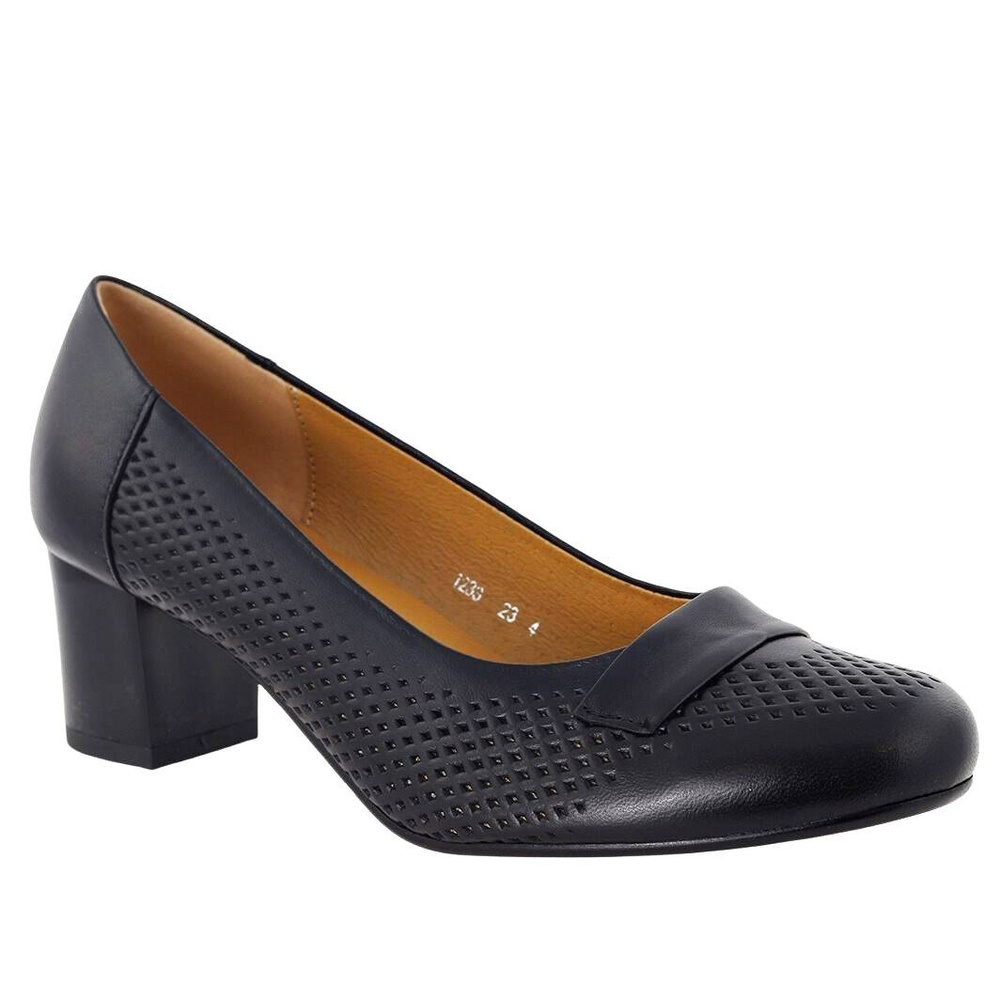 Чорні жіночі шкіряні туфлі на підборах від Darex