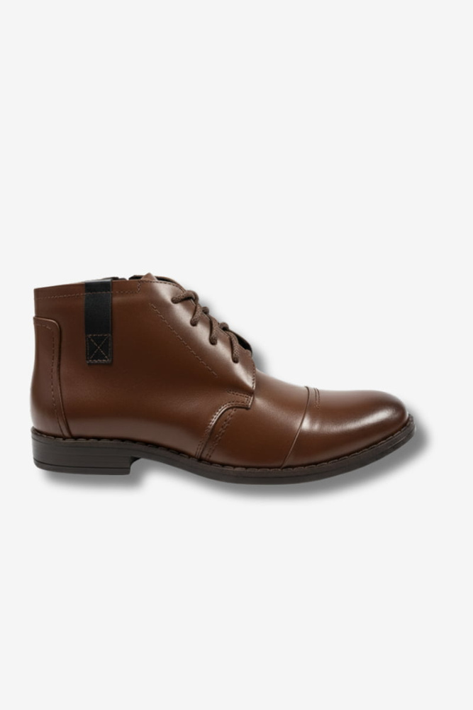 Чорні чоловічі шкіряні чоботи на шнурівці на блискавці Lukas