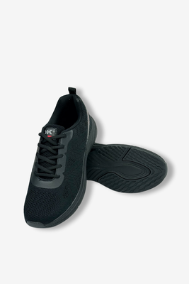 Sneakersy męskie lekkie czarne sznurowane