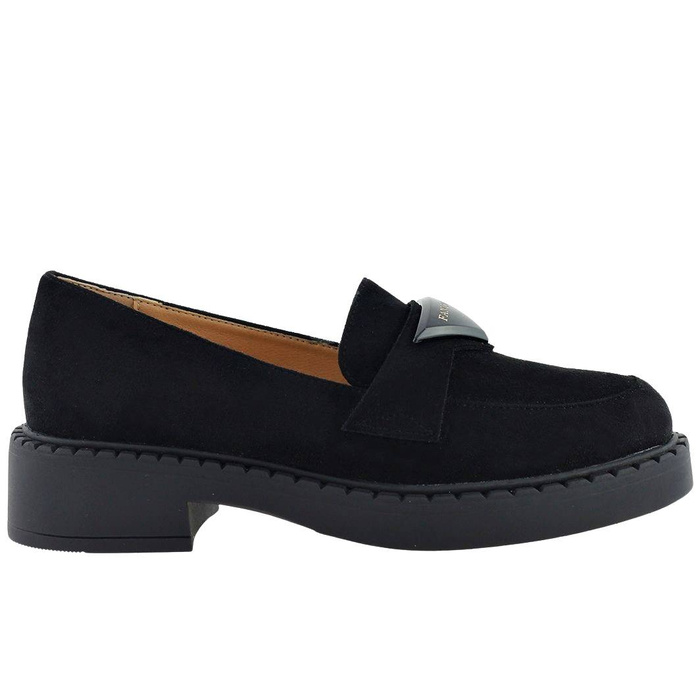 Жіночі замшеві мокасини Potocki чорного кольору