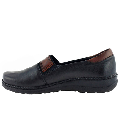 Жіночі шкіряні туфлі на низьких підборах, чорні Аксель