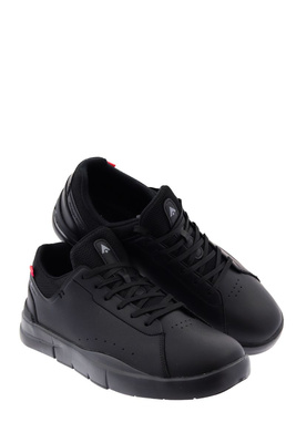 Czarne półbuty męskie z ekoskóry płaskie