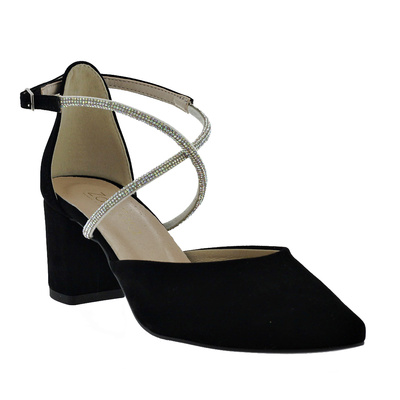 Zamszowe czółenka na stabilnym obcasie ZanZara