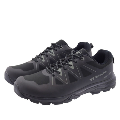 Buty sportowe czarne trekkingowe sznurowane 