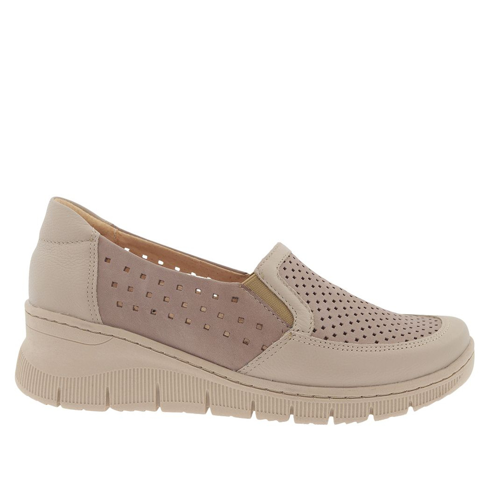 Ажурні шкіряні туфлі на танкетці Аксель