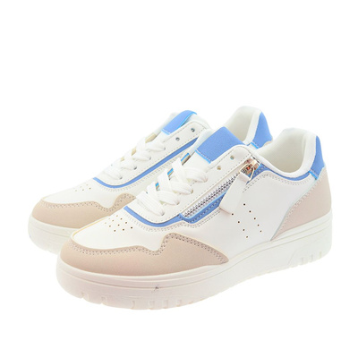 Biało niebieskie buty sportowe damskie z zamkiem