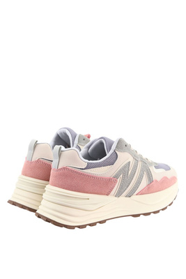 Sneakersy biało różowe na platformie