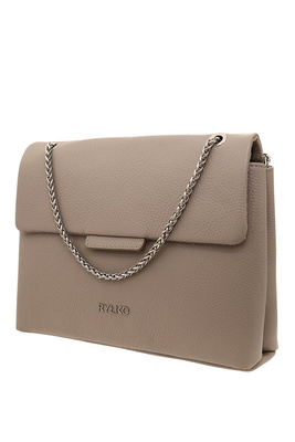 Маленька чорна шкіряна сумка з клапаном і ланцюжком