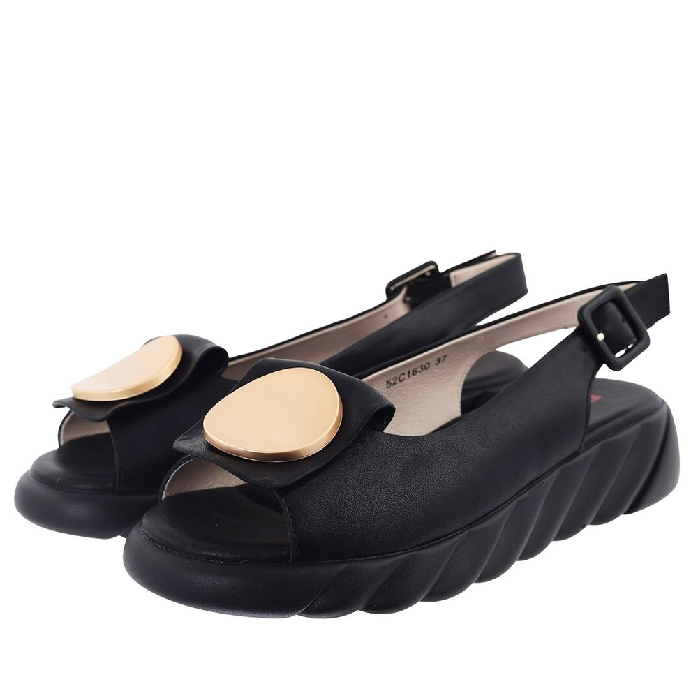 Sandały na koturnie czarne Artiker