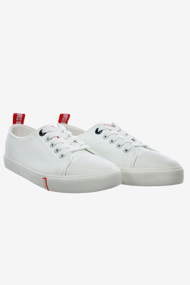 Stylowe biało czerwone trampki damskie 